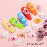 3D Acrylic Flower Nail Charms Kit with Pearls & Rhinestones - Mixed Floral Nail Art Accessories for DIY Manicure (30pcs）