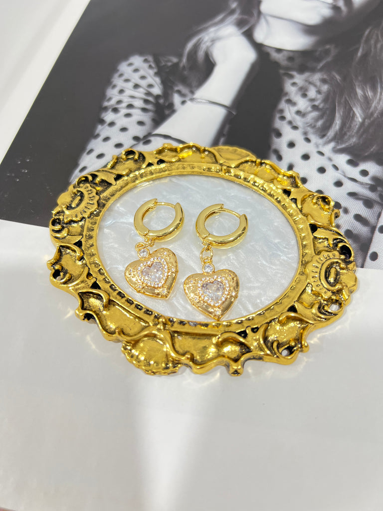 14K Gold Heart Earrings Jewelry