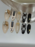 NO.452 Handmade Personalized Press-On Nails For Every Occasion Weddings, Parties & More Luxury Nail Art LV Nails｜Amourwa