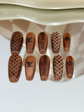 NO.377 Amourwa custom Handmade Personalized Press-On Nails For Every Occasion Weddings, Parties & More Luxury Nail Art LV Nails /Worldwide Shipping
