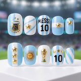NO.456 World Cup Press On Nails Luxury Handmade Nails Amourwa