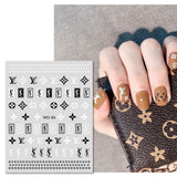 Luxury Designer Inspired Nail Sticker Logo Nail Charms