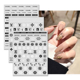 Luxury Designer Inspired Nail Sticker Logo Nail Charms