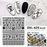 Luxury Designer Inspired Logo Nail Art Stickers | 3D Relief & Ultra-Thin Water Decals for Gel & Press-On Nails