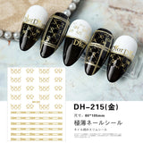 Luxury Designer Inspired Logo Nail Art Stickers | 3D Relief & Ultra-Thin Water Decals for Gel & Press-On Nails