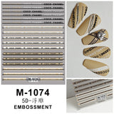 Luxury Designer Inspired Logo Nail Art Stickers | 3D Relief & Ultra-Thin Water Decals for Gel & Press-On Nail