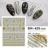 Luxury Designer Inspired Logo Nail Art Stickers | 3D Relief & Ultra-Thin Water Decals for Gel & Press-On Nails