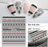 Luxury Designer Inspired Logo Nail Art Stickers | 3D Relief & Ultra-Thin Water Decals for Gel & Press-On Nails