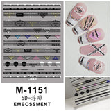 Luxury Designer Inspired Logo Nail Art Stickers | 3D Relief & Ultra-Thin Water Decals for Gel & Press-On Nail