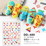 Luxury Designer Inspired Logo Nail Art Stickers | 3D Relief & Ultra-Thin Water Decals for Gel & Press-On Nails