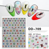 Tide brand nail art sticker light luxury big brand versatile small fragrant wind Japanese nail sticker big brand logo decal nail art jewelry