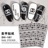 Luxury Designer Inspired Logo Nail Art Stickers | 3D Relief & Ultra-Thin Water Decals for Gel & Press-On Nails