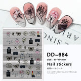 Luxury Designer Inspired Logo Nail Art Stickers | 3D Relief & Ultra-Thin Water Decals for Gel & Press-On Nails
