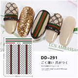 Luxury Designer Inspired Logo Nail Art Stickers | 3D Relief & Ultra-Thin Water Decals for Gel & Press-On Nails