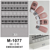 Luxury Designer Inspired Logo Nail Art Stickers | 3D Relief & Ultra-Thin Water Decals for Gel & Press-On Nail