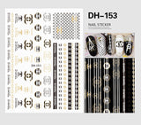 Luxury Designer Inspired Logo Nail Art Stickers | 3D Relief & Ultra-Thin Water Decals for Gel & Press-On Nails