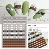 Luxury Designer Inspired Logo Nail Art Stickers | 3D Relief & Ultra-Thin Water Decals for Gel & Press-On Nails