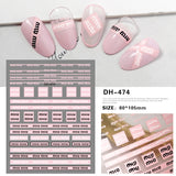 Luxury Designer Inspired Logo Nail Art Stickers | 3D Relief & Ultra-Thin Water Decals for Gel & Press-On Nails