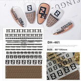 Luxury Designer Inspired Logo Nail Art Stickers | 3D Relief & Ultra-Thin Water Decals for Gel & Press-On Nails