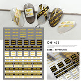 Luxury Designer Inspired Logo Nail Art Stickers | 3D Relief & Ultra-Thin Water Decals for Gel & Press-On Nails