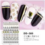 Luxury Designer Inspired Logo Nail Art Stickers | 3D Relief & Ultra-Thin Water Decals for Gel & Press-On Nails