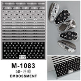Luxury Designer Inspired Logo Nail Art Stickers | 3D Relief & Ultra-Thin Water Decals for Gel & Press-On Nail