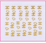 Luxury Brand Nail Art Stickers | 3D Designer Nail Decals Set)