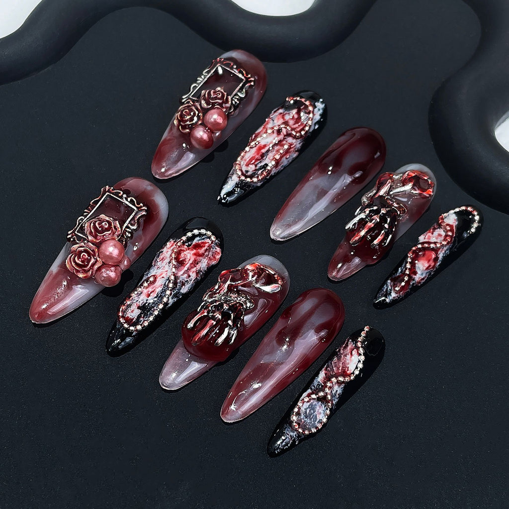 NO.185Amourwa custom handmade nails