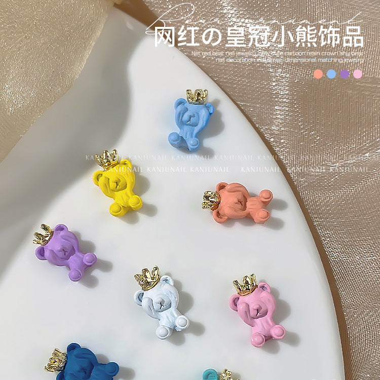 3D Cute Bear Resin Nail Art Decorations Beautiful Cartoon Bear Nail Charms  Ornament
