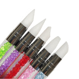 5PCS Nail Art Silicone Sculpture Pen, Dual Head Dotting Drawing Painting Pen