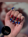 NO.454 Wonder Woman Press On Nails | Glow in the Dark Superhero Fake Nails ｜Amourwa