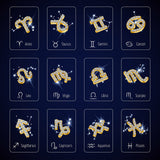 Amourwa 24 Pieces Zodiac Nail Charms