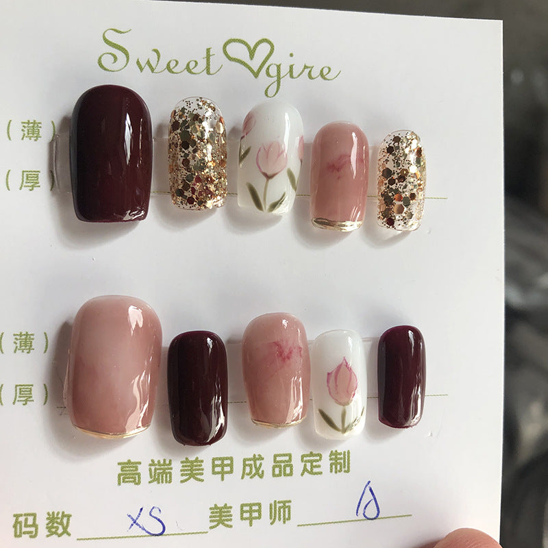 NO.103Amourwa customT Type Short Nail Resuable Press On Nail