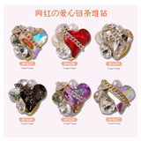 Diamond glass heart nail decoration accessories manicure tool