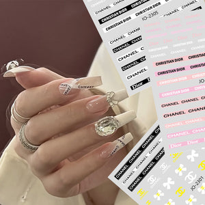 Luxury Designer Logo Inspired Nail Sticker Charms