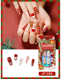 Christmas press on nails 24Pcs False Nail Tip Christmas wear manicure finished product collection nail patch manicure patch factory sales