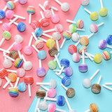 Amourwa Mix Colors Mini Cute Lollipop Candy Nail charms