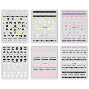 Luxury Designer Logo Inspired Nail Sticker Charms