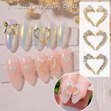 60pcs Amourwa Heart Nail Art Rhinestone Pearl Charms 30 pairs