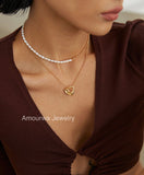 Amourwa Silver Necklace Handmade Jewelry