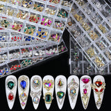 Amourwa Nail Art Rhinestones 120 Pcs Crystal Diamond Nail Charms