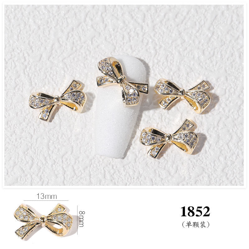 Metal Bowknot luxury diamond accessories nail charms