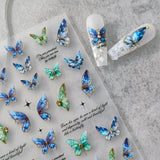 5D Green Butterfly Nail Sticker Charms