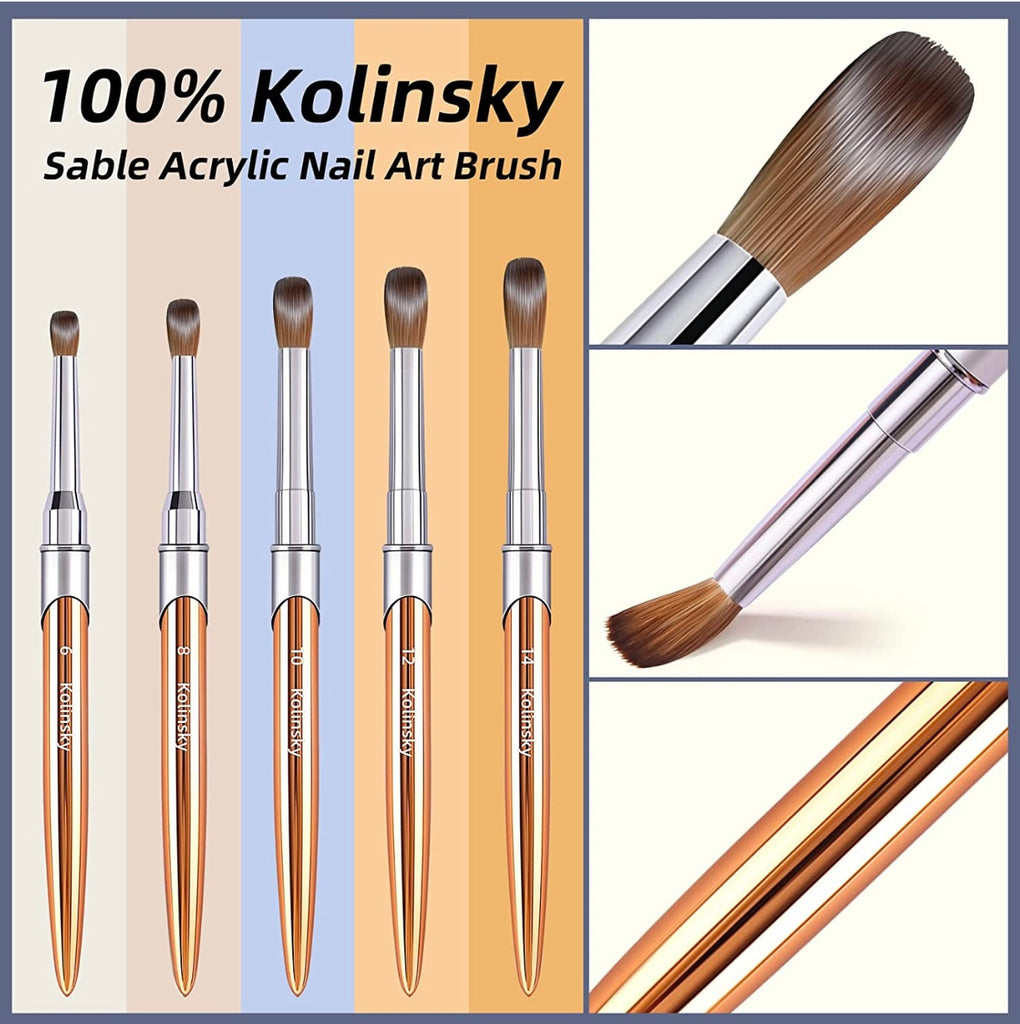 Amourwa 100% Kolinsky Acrylic Nail Brush Powder Brush