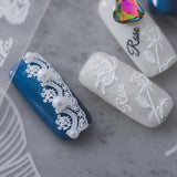 5D White Laces Nail Sticker Charms