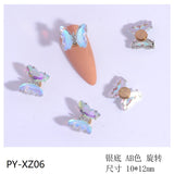 50 Pacs RotatableButterfly diy nail decoration manicure tool charms
